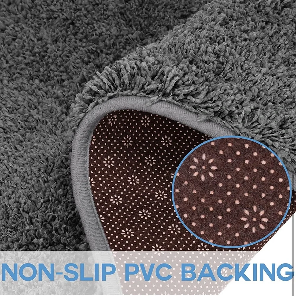 Luxury Shaggy Bathroom Soft Thick Plush Absorbent Microfiber Rug (Gray, 20x32)
